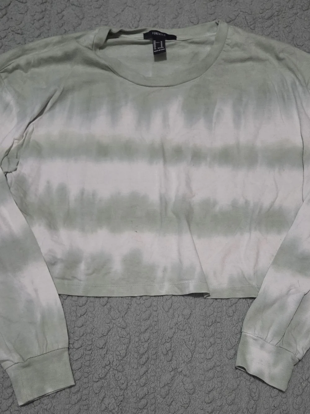 Forever 21 Kids Tie-Dye Loungewear Set - Sage Green & White